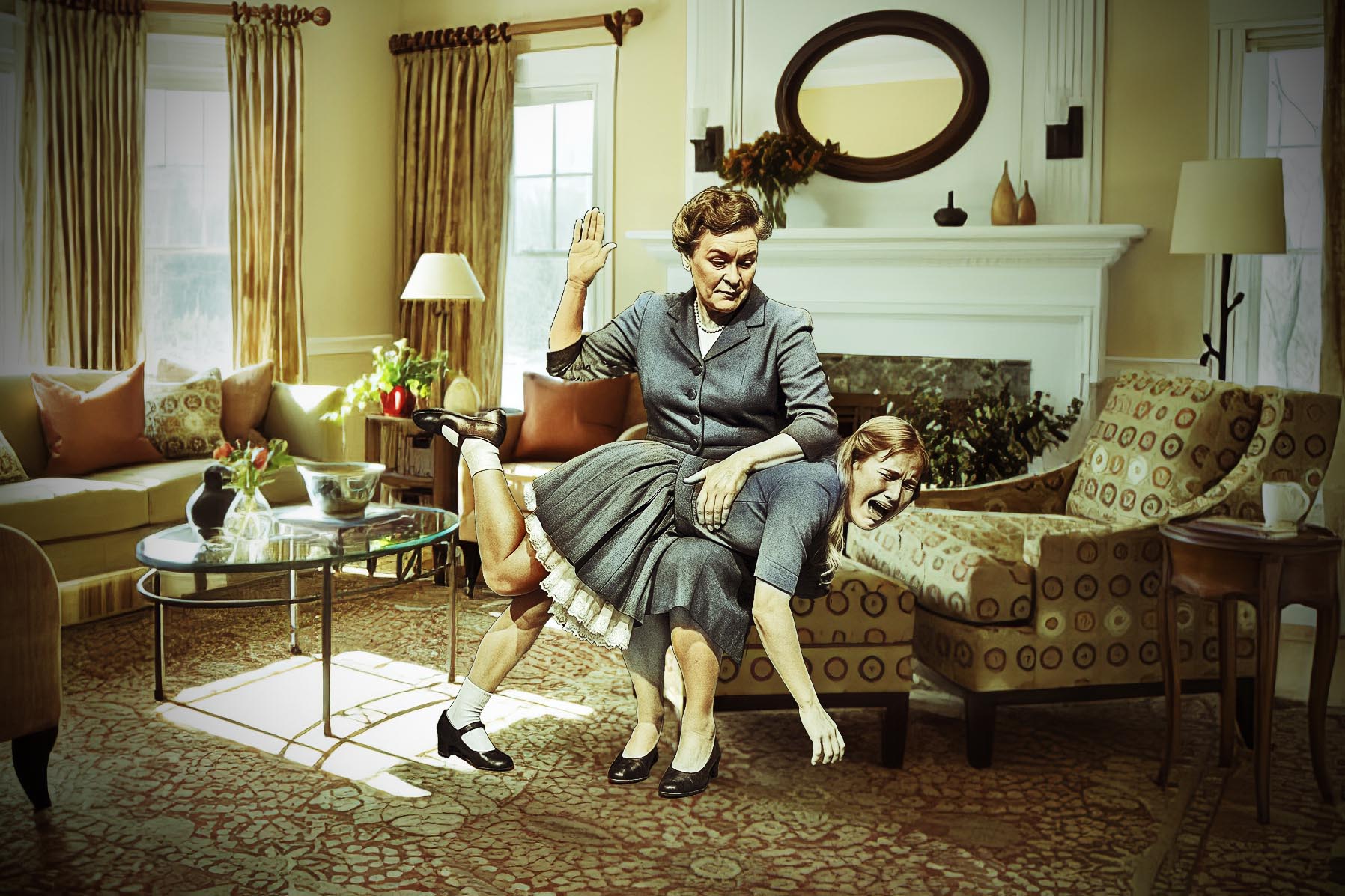 Naughty girls get good spankings